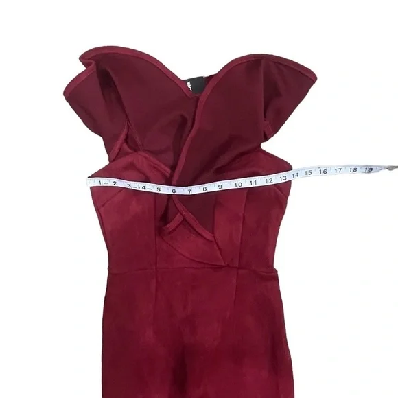 NWT Fashion Nova Wine La Flamenca High Low Ruffled Dress Size XS Women’s - Picture 8 of 10